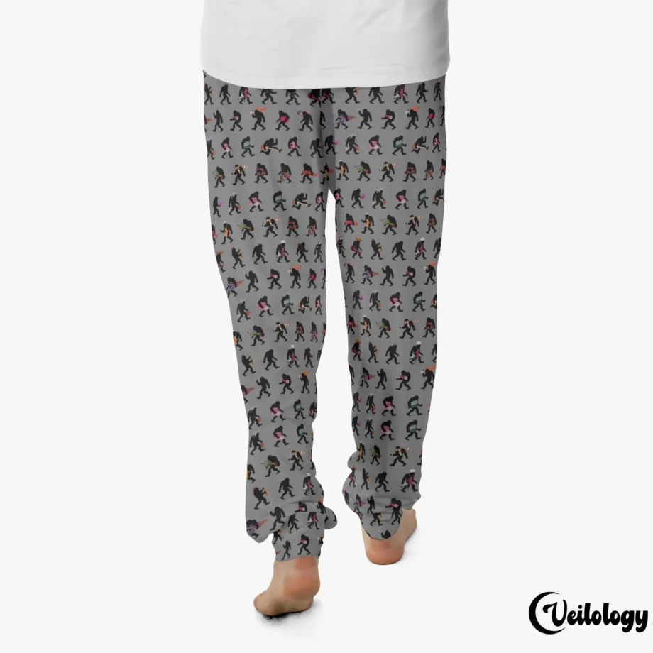 Sasquatch lounge pants with a playful and colorful Bigfoot pattern