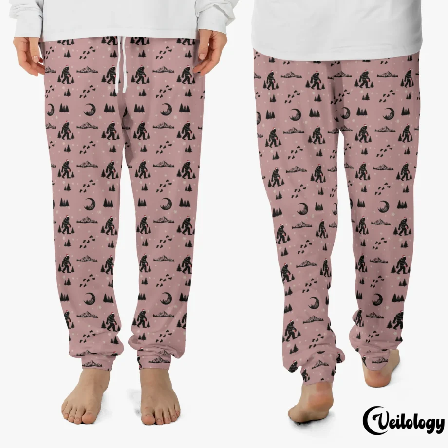 Santa Sasquatch Christmas PJ Bottoms - Bigfoot Holiday Pants