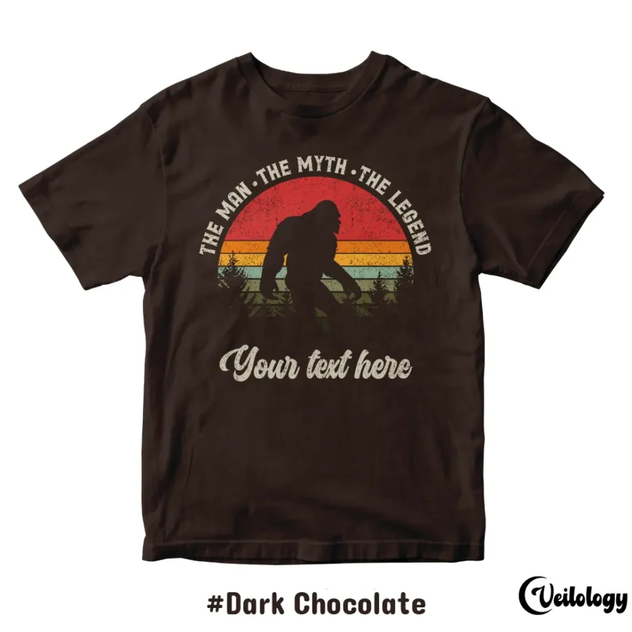 Bigfoot dad shirt with a vintage Sasquatch design and customizable text