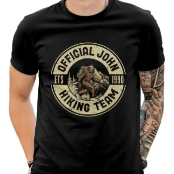 Bigfoot hiking team shirt with personalized retro design