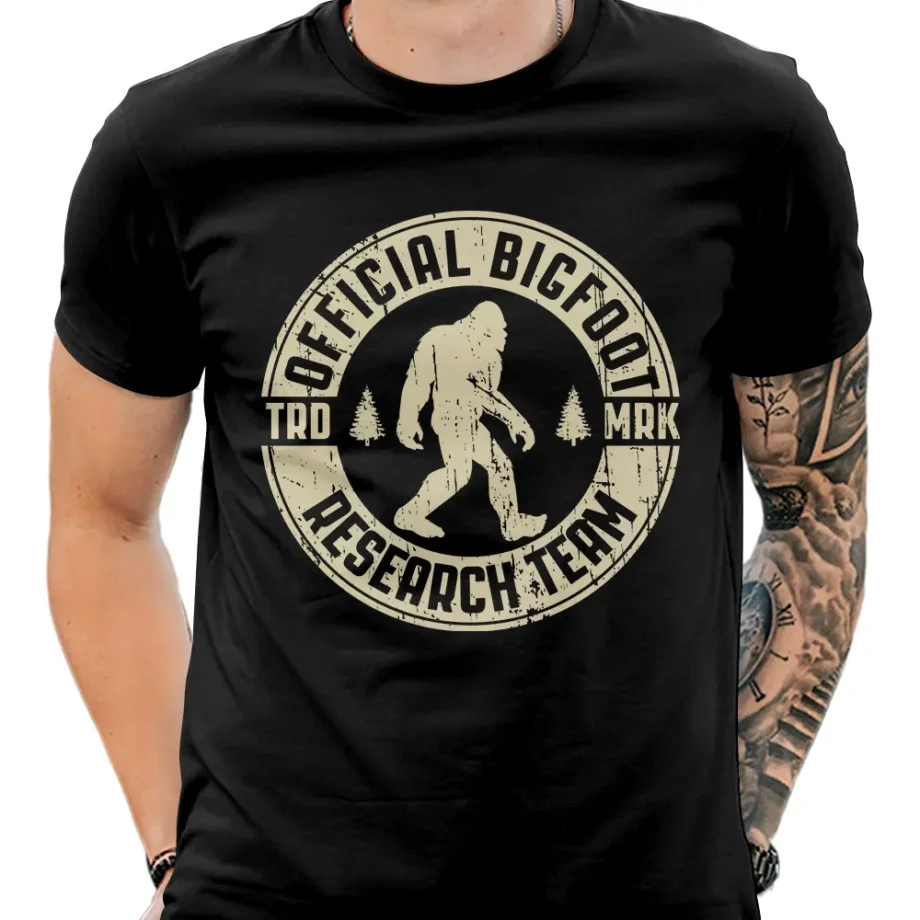 Vintage Bigfoot research team shirt with a funny Sasquatch design