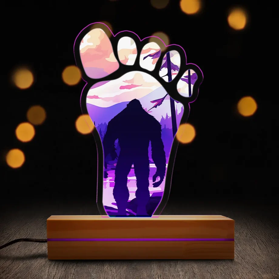 Believe Sasquatch footprint night light in 3D LED design