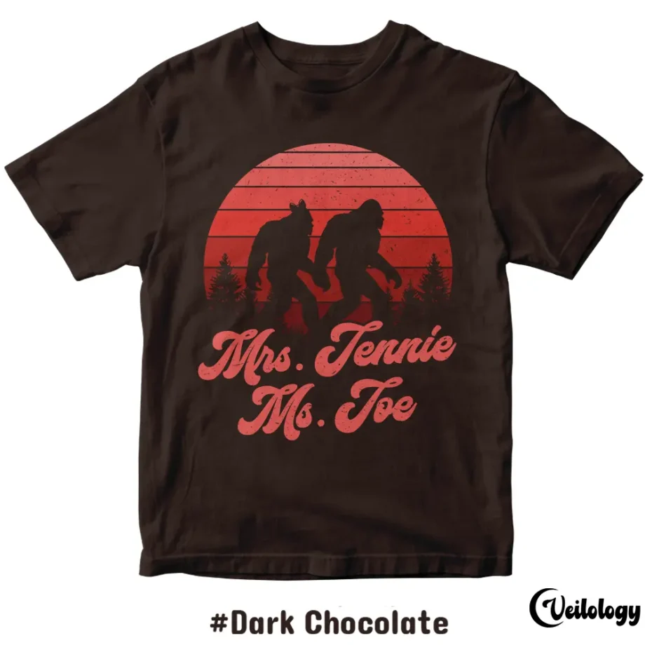 Bigfoot couple T-shirt with customizable names for Valentine's Day