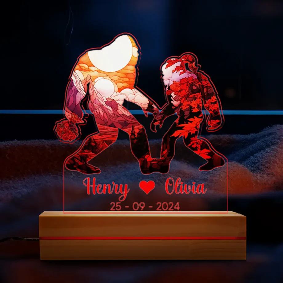 Gift-ready packaging for Bigfoot Personalized Night Light, ideal for Valentine's Day gifts for Sasquatch lovers