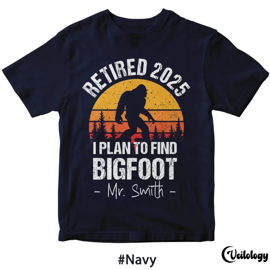 Retired 2025 Bigfoot retirement T-shirt with retro Sasquatch design